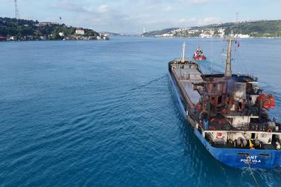 Karadeniz'de saldırıya uğrayan gemi İstanbul'da: Gemideki hasarın boyutu ilk kez görüntülendi