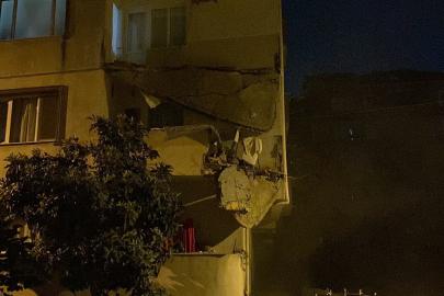 Küçükçekmece'de balkonu çöken bina boşaltıldı